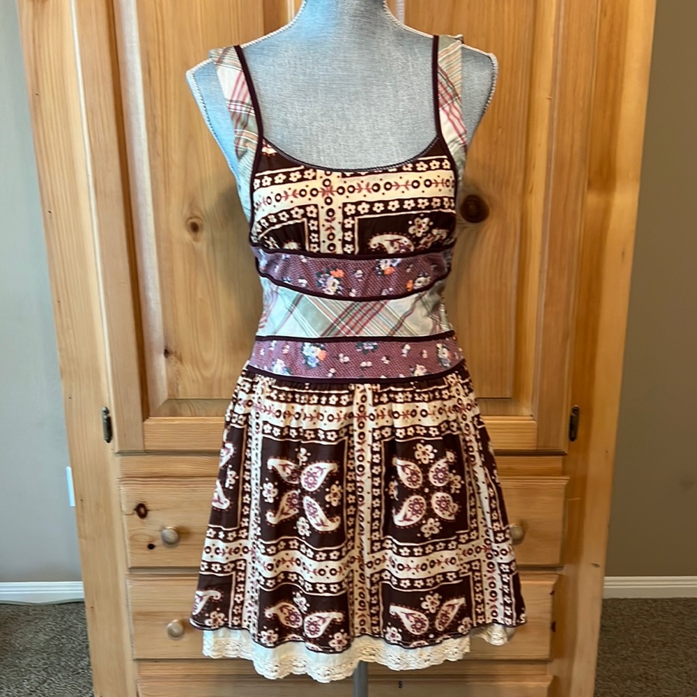 Free People Patchwork Boho Sun Dress 4